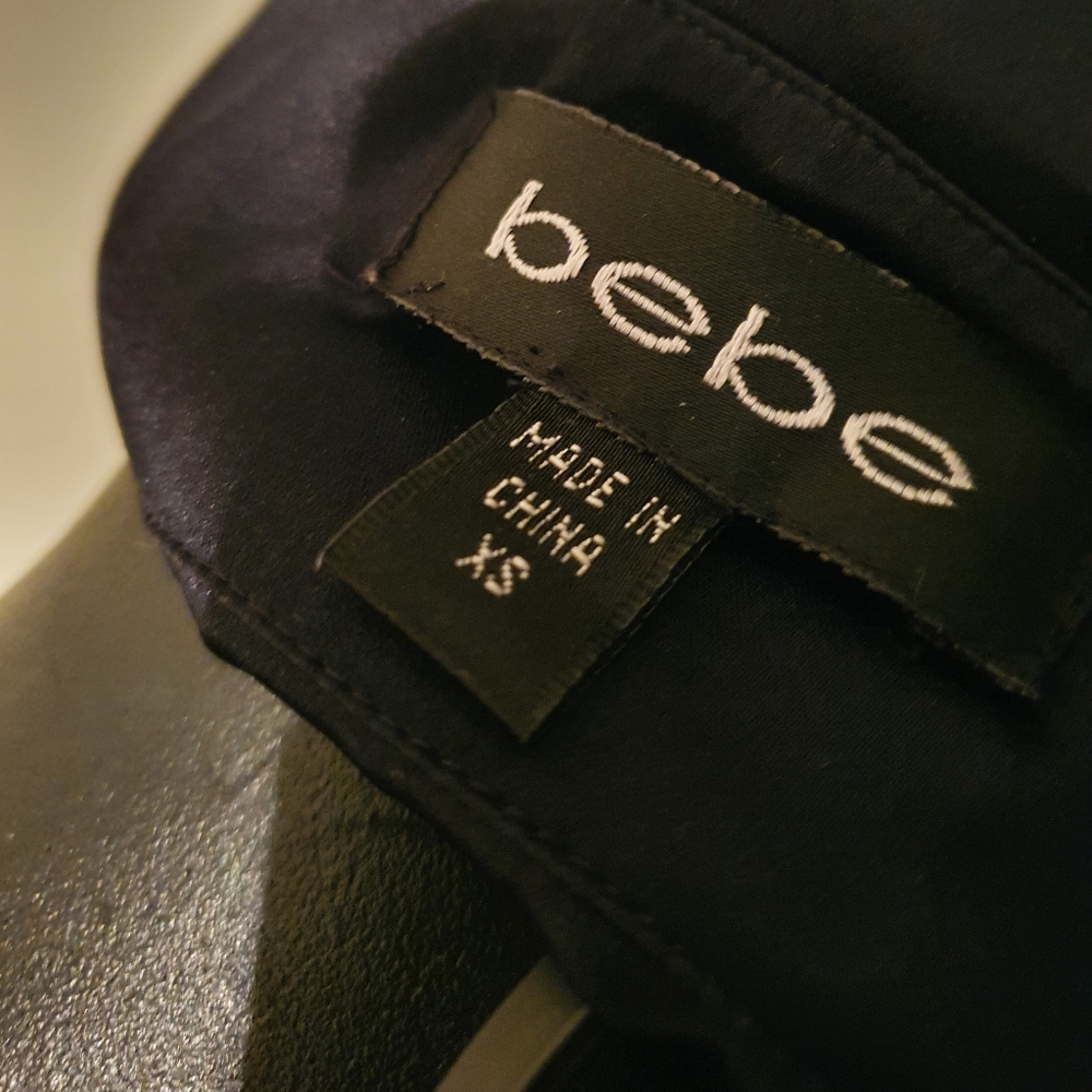 Long sleeve bebe top.black  size xs - Picture 5 of 5